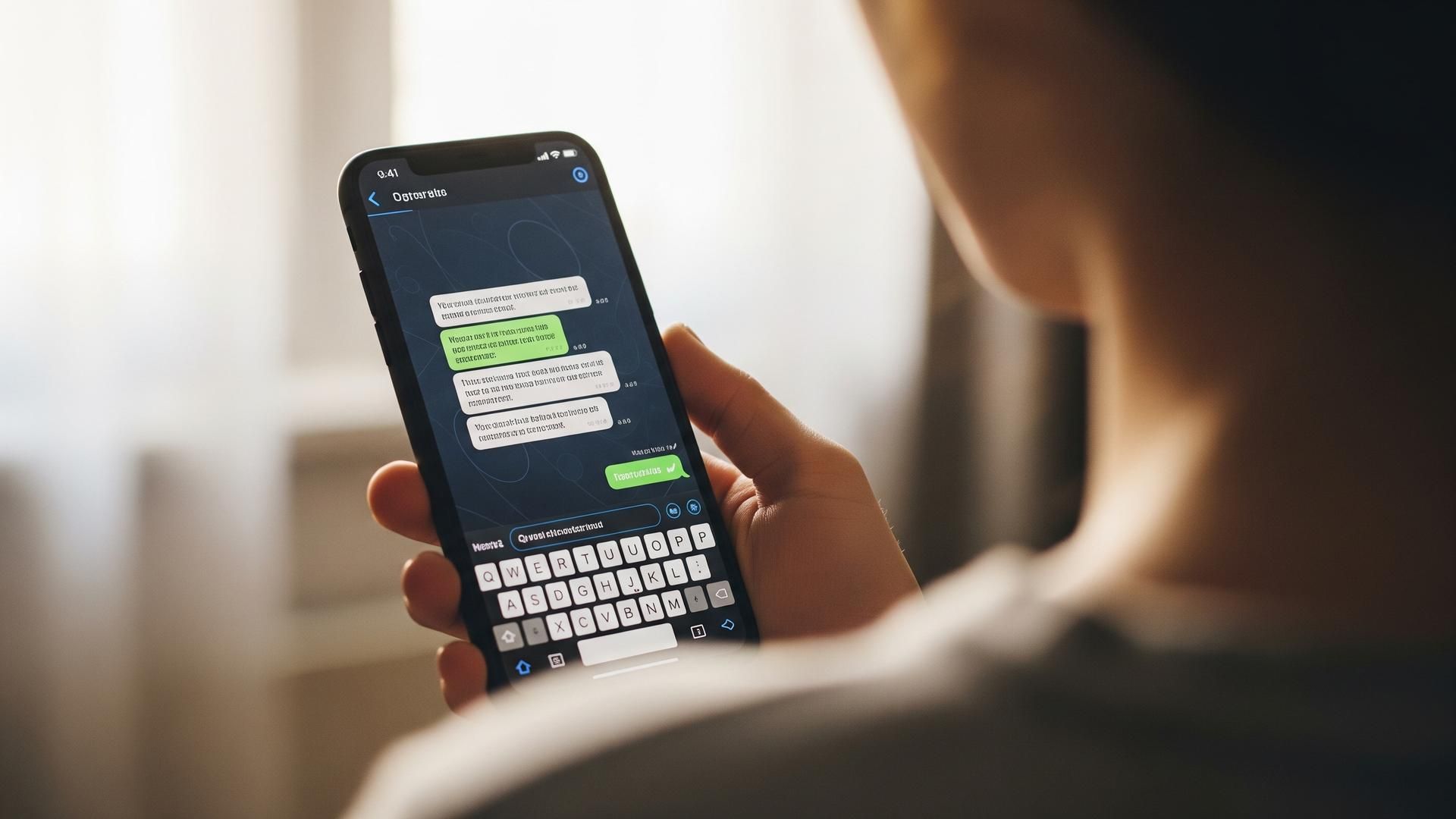 Person typing a message on a phone — communication strategies for parental alienation