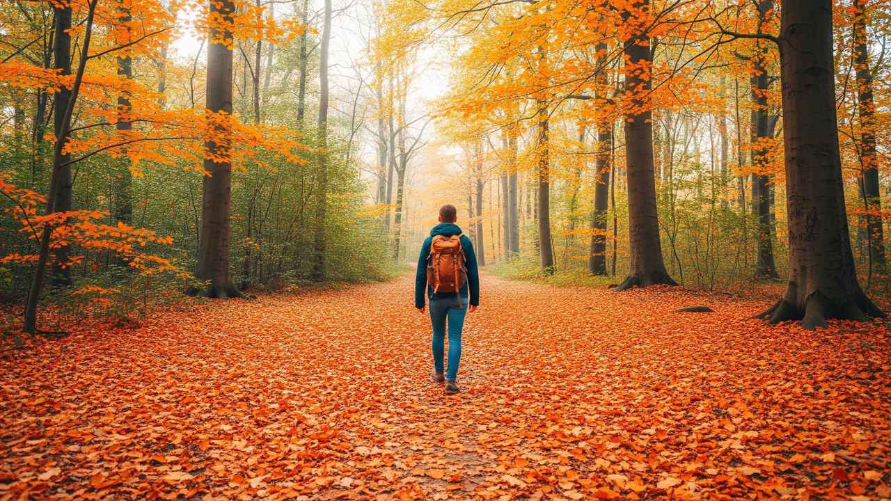 Person walking alone through a sunlit woodland path — health and safety for alienated parents